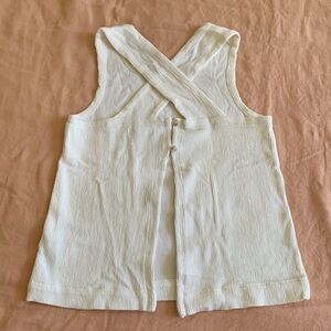 Madewell Ottoman Jacquard Cross-Back Ivory Creme Tank Top Size XXS